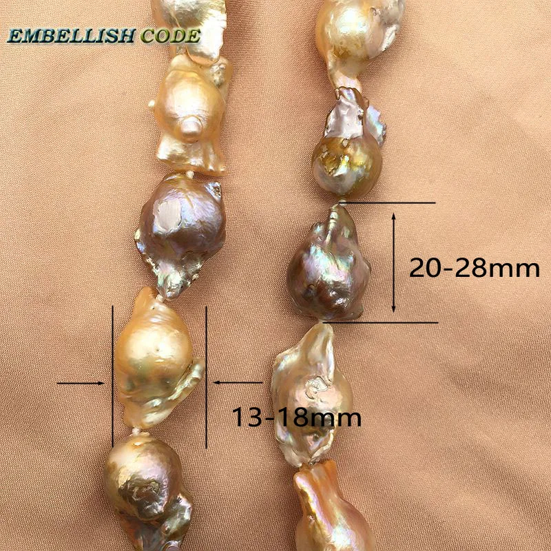 Gran Perla Barroca Irregular declaración collar tejido nucleado flameball melocotón púrpura mezclado perlas naturales joyería popular - 3