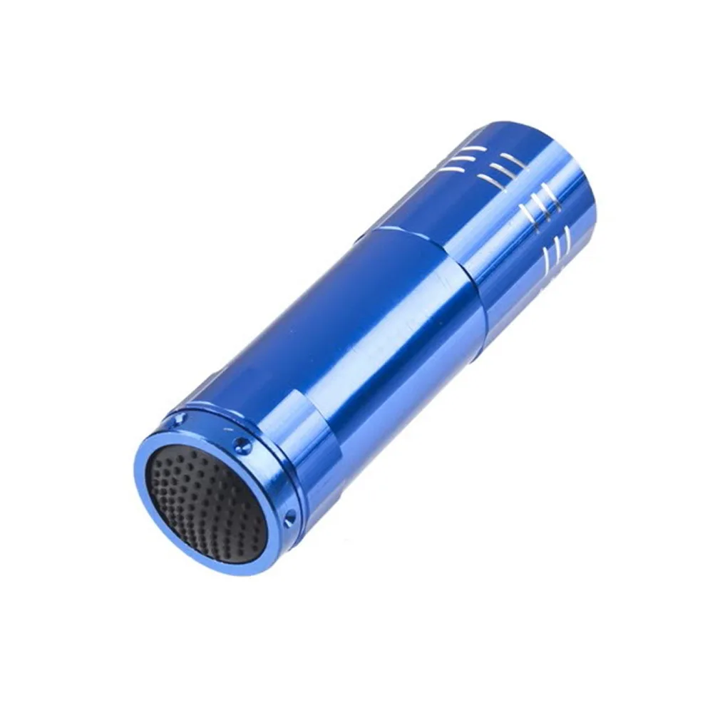 Worldwide 1pc 9 LED Mini Ultra Bright Torch Flashlights Blue Aluminium | Лампы и освещение