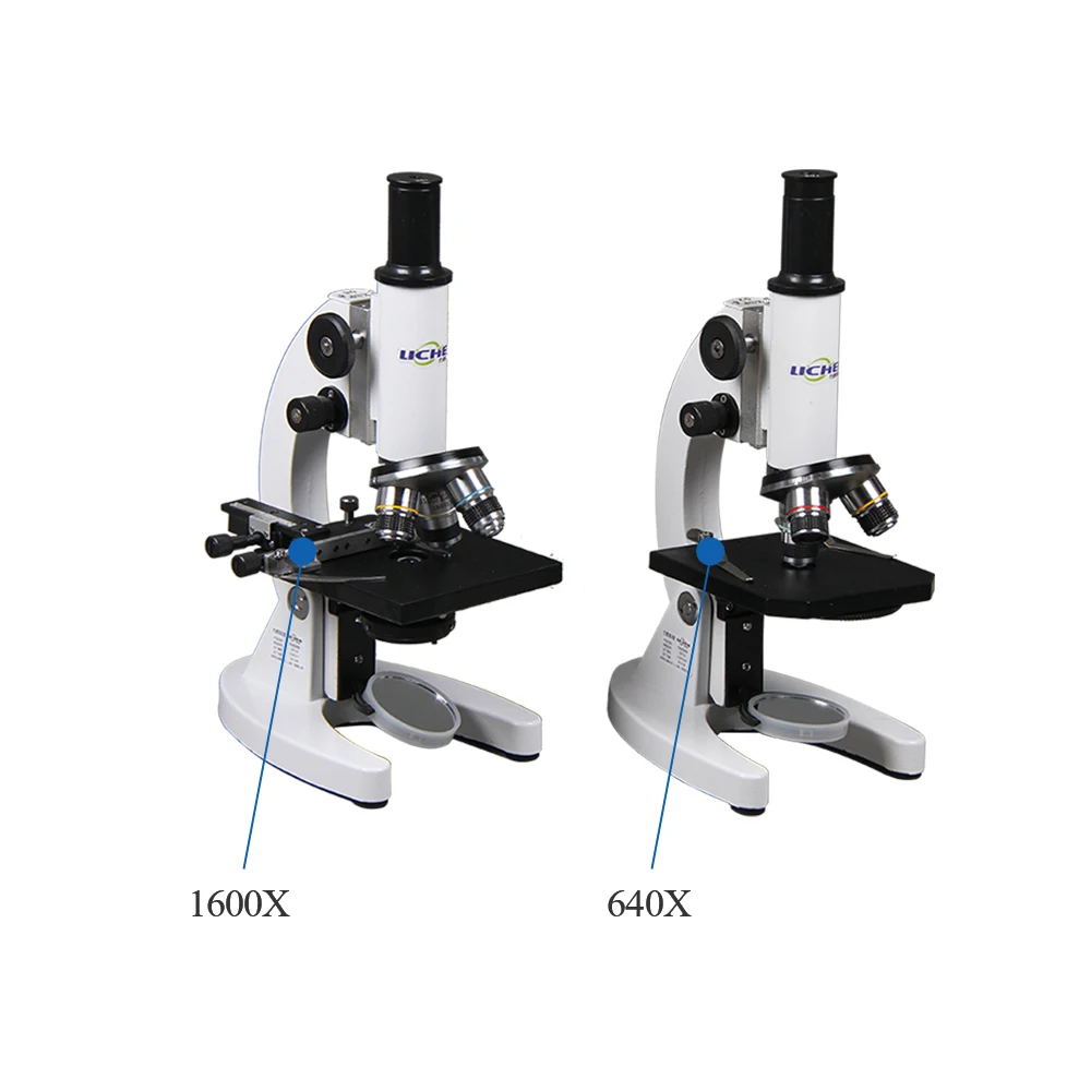 Биомикроскоп студентов с профессиональным 1600/640 раз Биологический микроскоп портативный высокий список окуляры могут быть наклонены