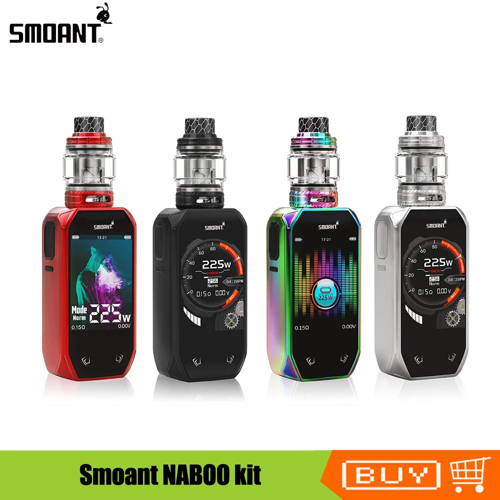

Original Smoant NABOO kit 225w Naboo Box Mod TFT color screen With 4ml Mesh sub ohm tank Atomizer Electronic Cigarette Kit Vaper