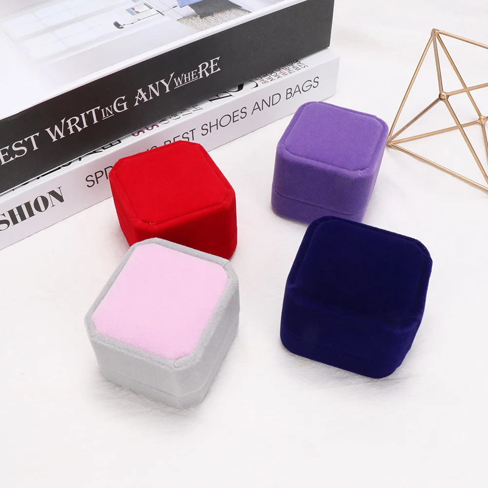 

1 pc Velvet Earrings Ring Jewelry Gift Box Case Ladies' Jewelry Boxes High Quality