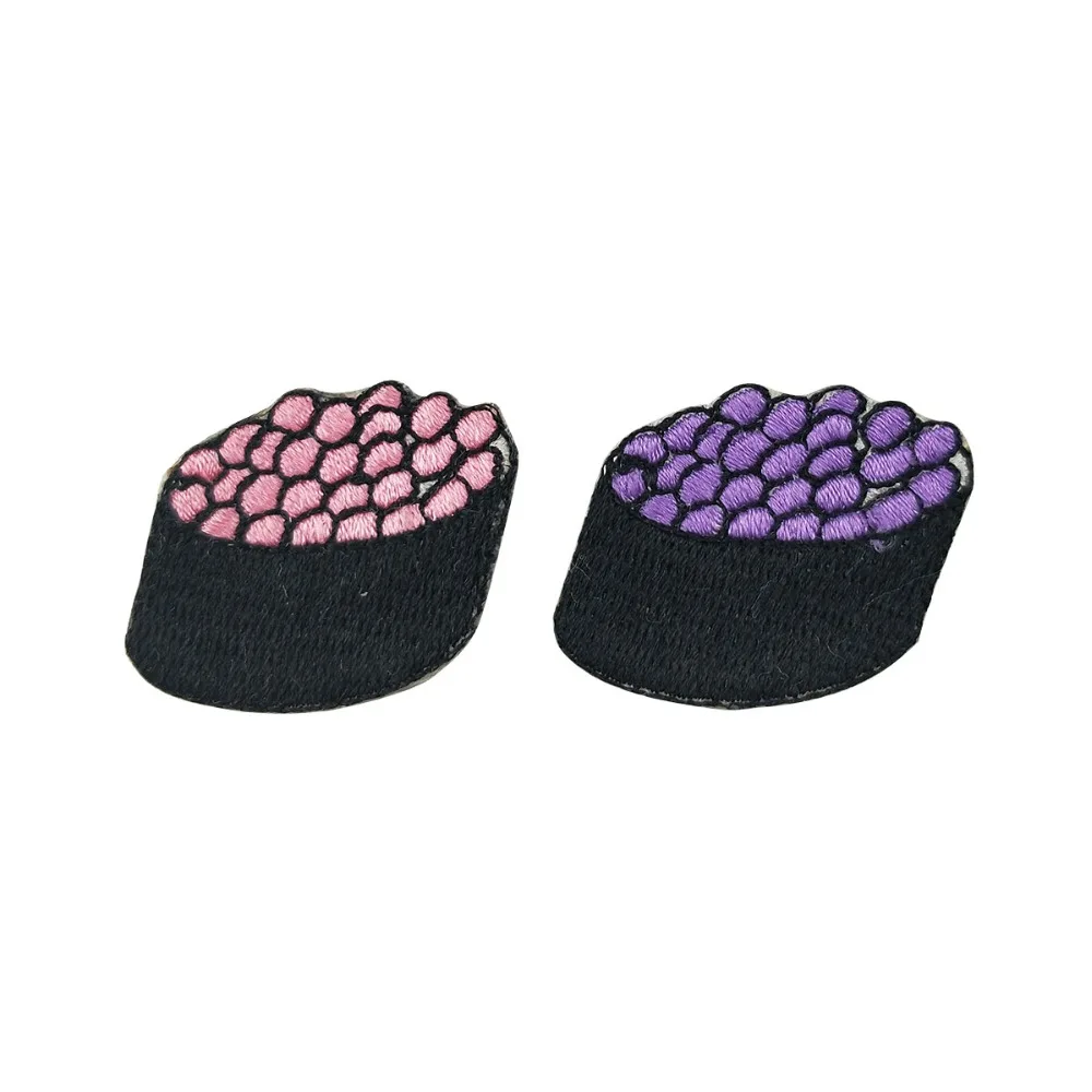 Japanese cuisine Caviar Sushi patch custom DIY embroidered Iron on Patches military Applique Patch free shipping (1)