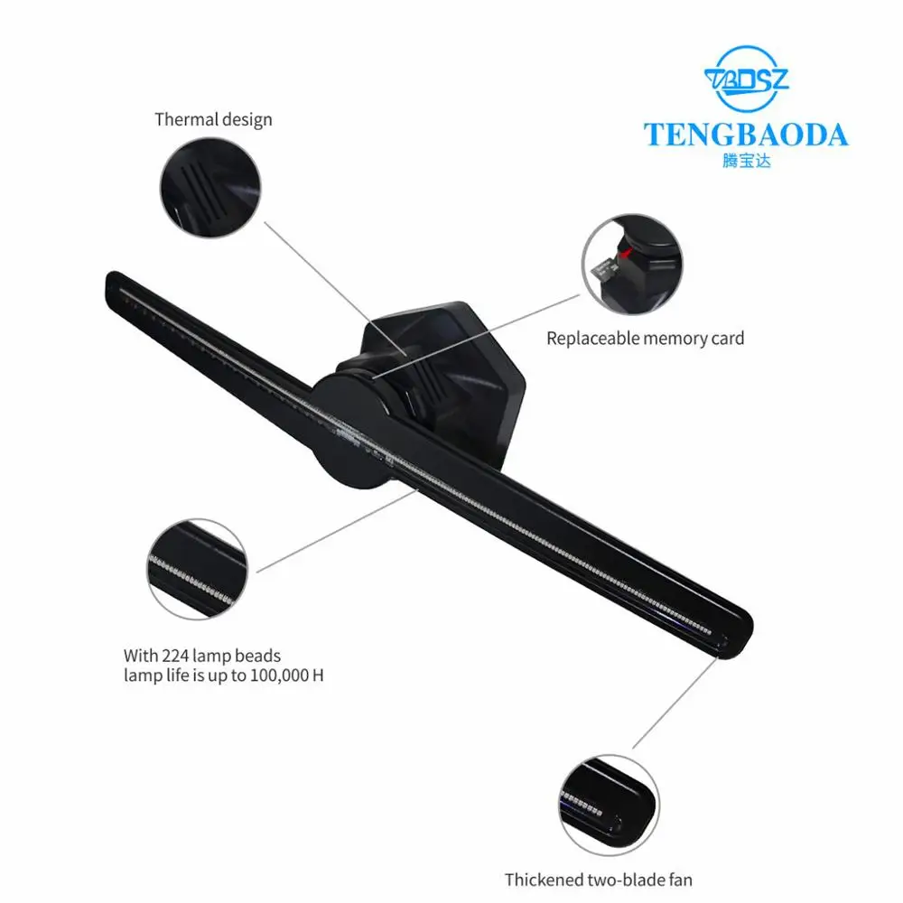 TBDSZ Computer Wifi 3D Hologram projector Advertising Display LED Holographic fan Naked Eye Fan light 3d Advertising logo Light TBDSZ Computer Wifi 3D Hologram projector Advertising Display LED Holographic fan Naked Eye Fan light 3d Advertising logo Light