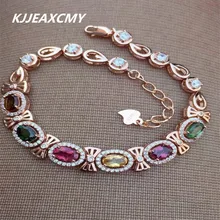 Kjjeaxcmy Fine Jewelry натуральный турмалин женский браслет инкрустированные ювелирные изделия оптом 925 серебро