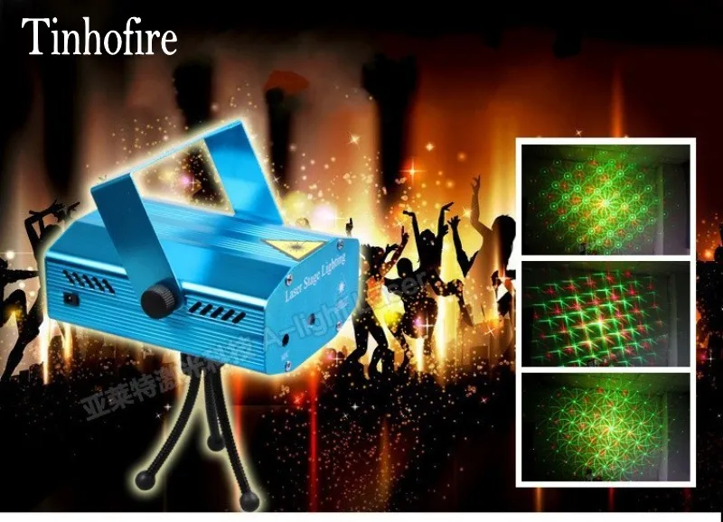 

Tinhofire Mini LED Stage Light Lamp R&G Laser Projector Stage Lighting whirlwind pattern Sound Control DJ Disco Party Club KTV