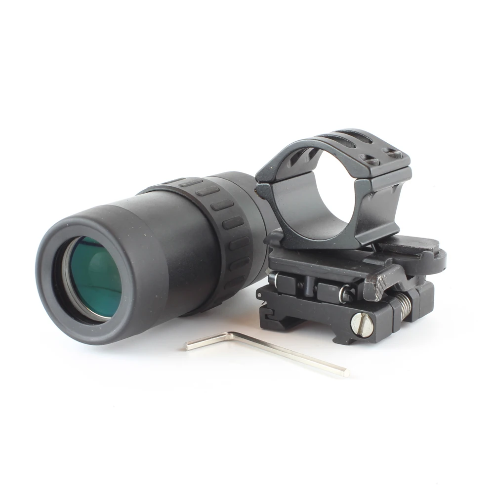 

SPINA OPTICS Tactical Zooming 1.5-5X Magnified Optics Magnifier Scope with Flip to Side Mount for hunting