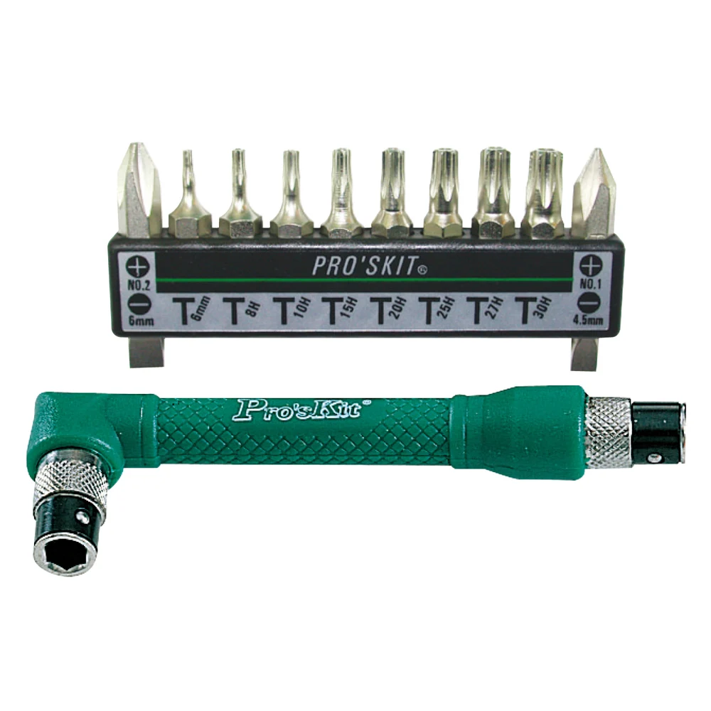 

10 In 1 Pro'skit 1PK-212H Multi-Function Two-Way Use Screwdriver Driver Set Double Head L Shape Twin Wrench Replacement Kit