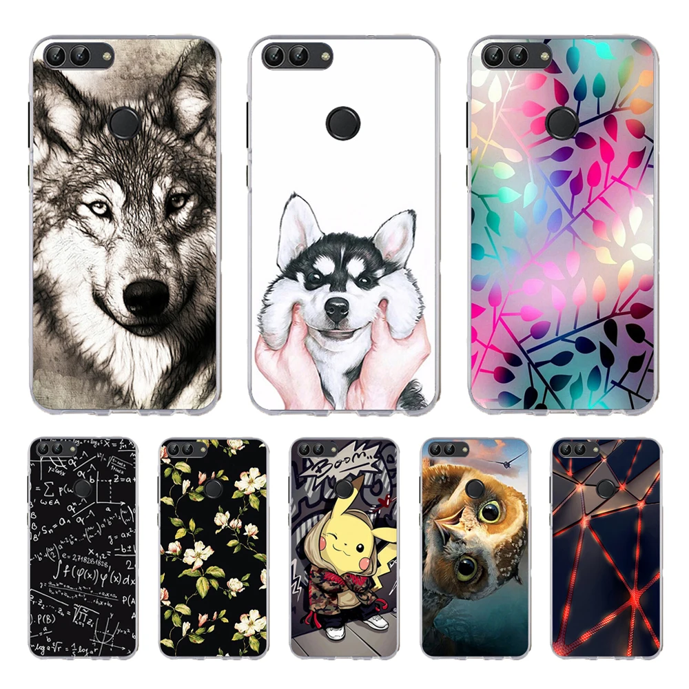 

B Huawei P Smart Case TPU Soft Silicone Transparent Back Cover Phone Case Huawei P Smart Cover FIG-LX1 Enjoy 7S Case