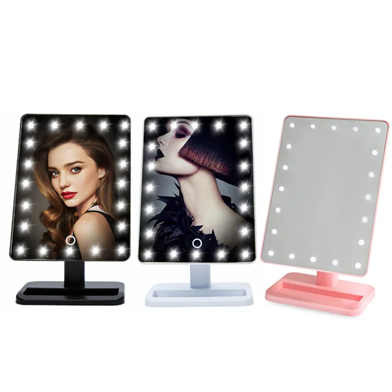 

360 Degrees LED Touch Screen Mirrors Women Make up Cosmetics Mirror with illumination Table Leds Lighted Vanity Mirror Dropship