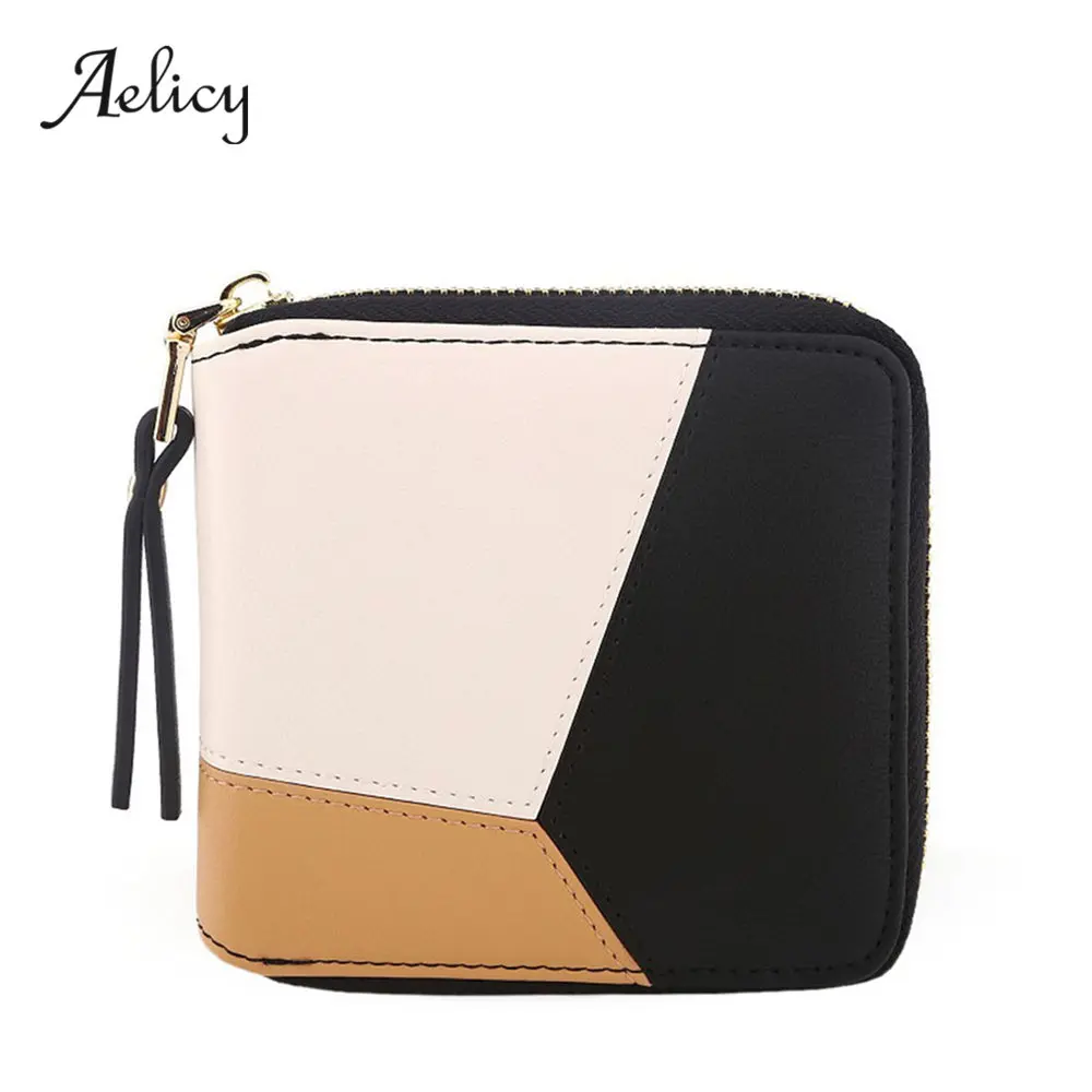 Женский короткий клатч Aelicy на молнии стандартный 0912 2019|wallet women|clutch walletcarteira feminina |