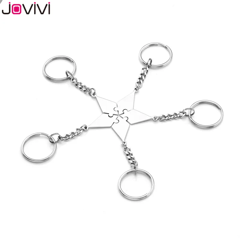 JOVIVI Friendship Gifts for Girls,5pc Best Friends and Forever Keyrings Keychains Women Heart Puzzle BBF Friendship Key Chain Ring for Women Birthday Christmas Gifts