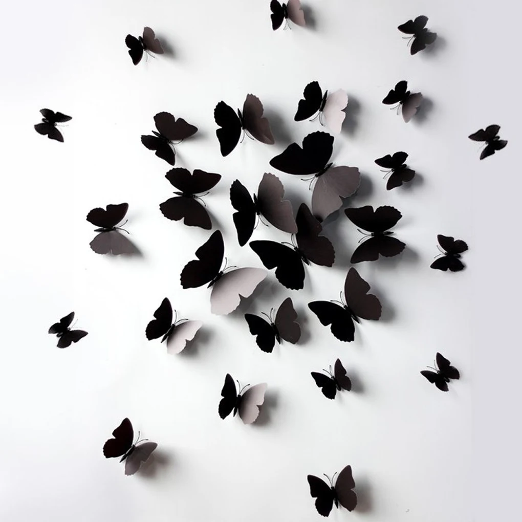 

12pcs 3D Wall Stickers Colorful Butterfly Fridge Magnet Wedding Photography Props Room Decoration Accessories