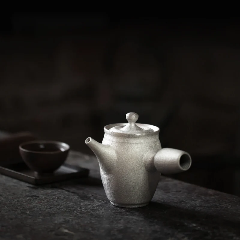 

TANGPIN japan 999 silver and ceramic teapot handmade side handle tea pot chinese kung fu tea sets drinkware