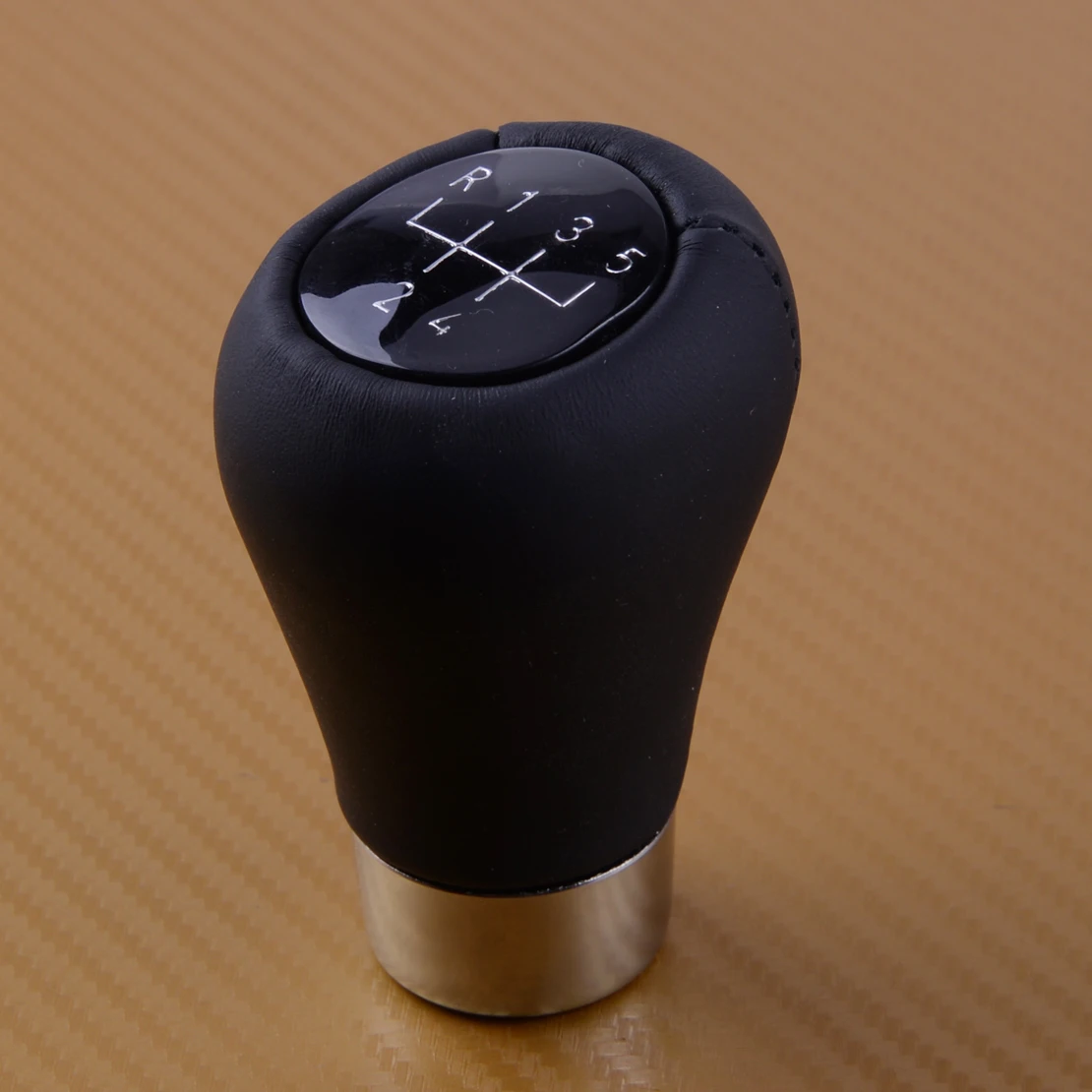 CITALL New 5 Speed Car Gear Lever Shift Knob Black Leather Fit for BMW