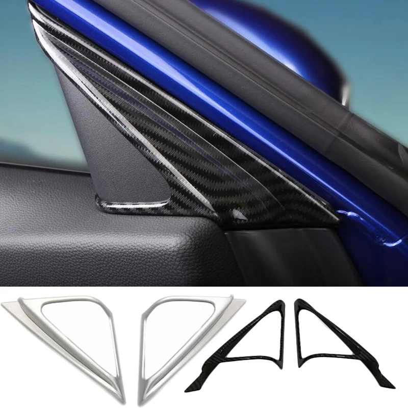 

Car Interior Front A Pillar Triangle Cover Trim Sticker For Honda Accord 2018 2PCS Matte Silver ABS Chrome Carbon Fiber Color