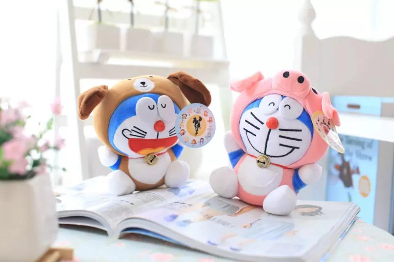 20 см Kawaii Китайский Зодиак Stand By Me Doraemon плюшевая игрушка мягкая кошка Животные Собака Кролик Плюшевая Кукла милый подарок для детей