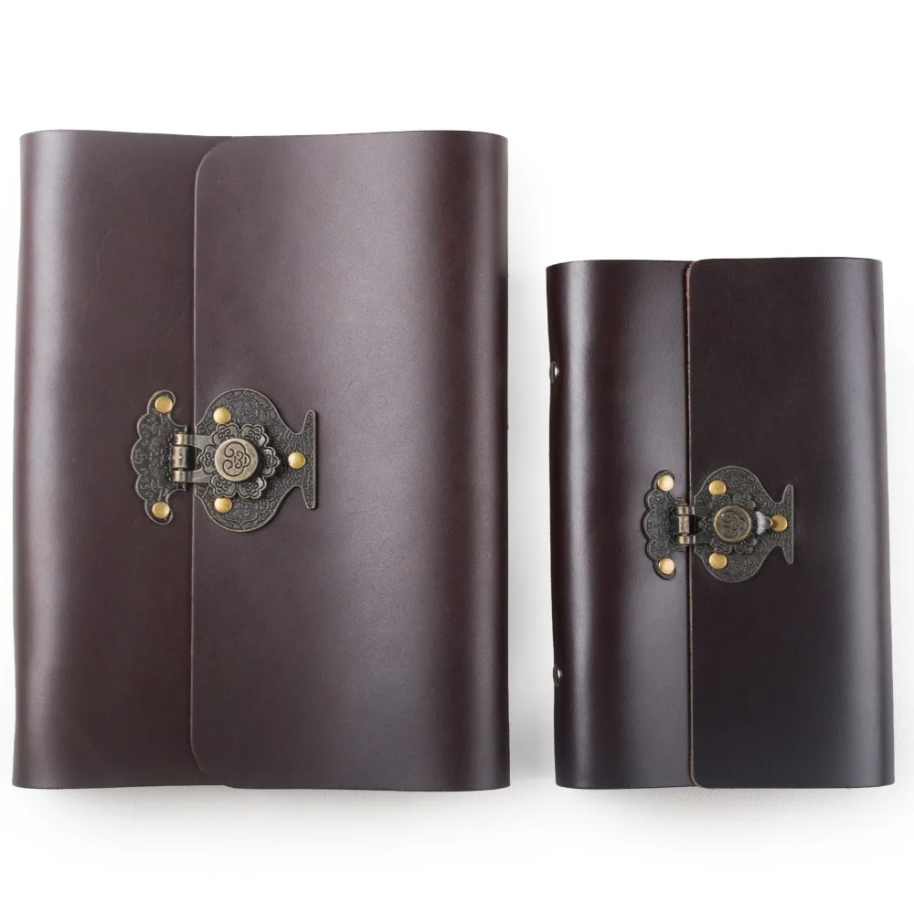 Ancicraft кожаный дневник журнал многоразовый планировщик Sketchbook с блокировкой