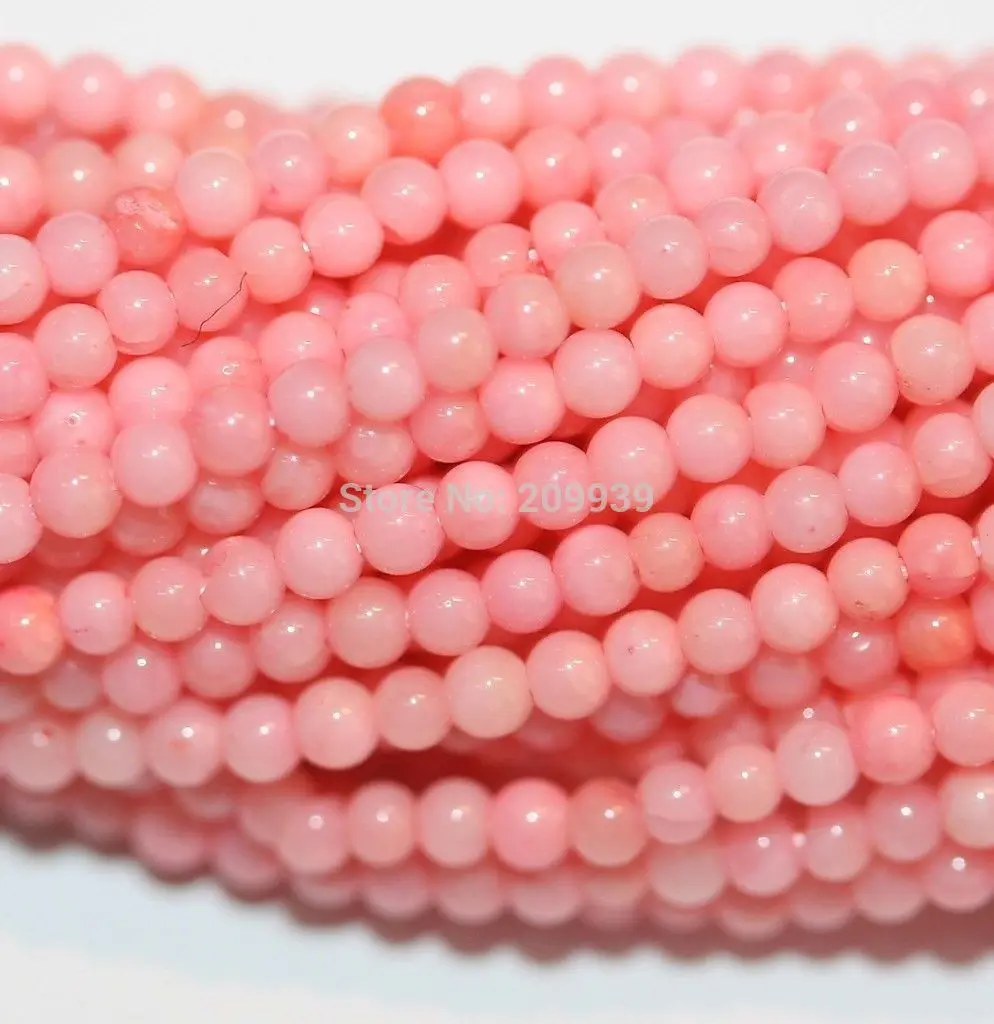 

FREE SHIPPING>>>@@ N192 15" St Tiny Pink Coral Round Beads 4mm Loose 10pc