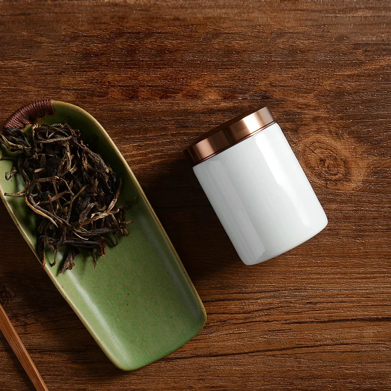 Tin Cover Mini Ceramic Tea Container Fresh-keeping Sealed Coffee Powder Cans Caddy Storage Box Portable Travel Tea Bag Organizer Tin Cover Mini Ceramic Tea Container Fresh-keeping Sealed Coffee Powder Cans Caddy Storage Box Portable Travel Tea Bag Organizer