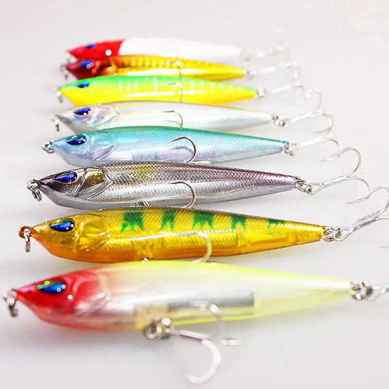3.1'' Pencil Fishing Lure Quality Professional Hard Bait Hook Tackle 3D Eyes Crankbait Sinking Wobblers 8cm 15g | Спорт и