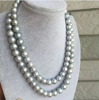 

FREE SHIPPING HOT sell new Style >>>>stunning 8-9 MM NATURAL TAHITIAN GRAY PEARL NECKLACE 32'' clasp