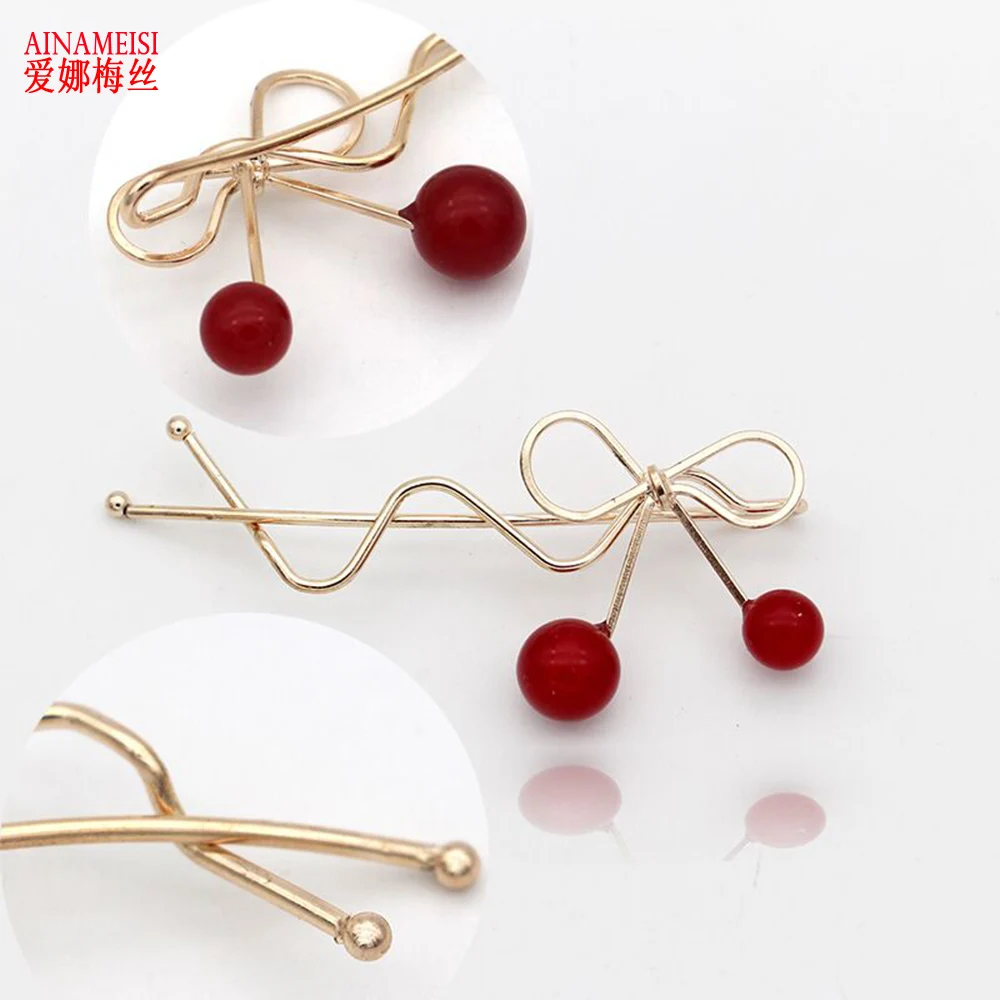 

AINAMEISI Beautiful Butterfly Cherry Golden Silver Metallic Hair Clips and Pins Plant Barrettes Gifts Women Headwear