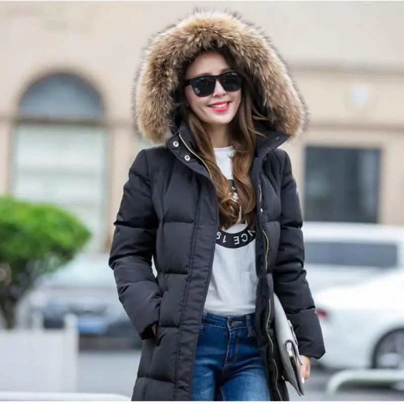 Lolita Duck Raincoat Vintage Racoon Fur Edgy Womens Tops And Blouses Jacket Goose Feather Down Coats Women Parkas Ladies