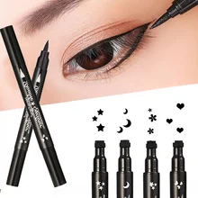 Женская Водостойкая Подводка для глаз с двойной головкой, жидкая подводка для глаз, штамп для макияжа, Прямая поставка