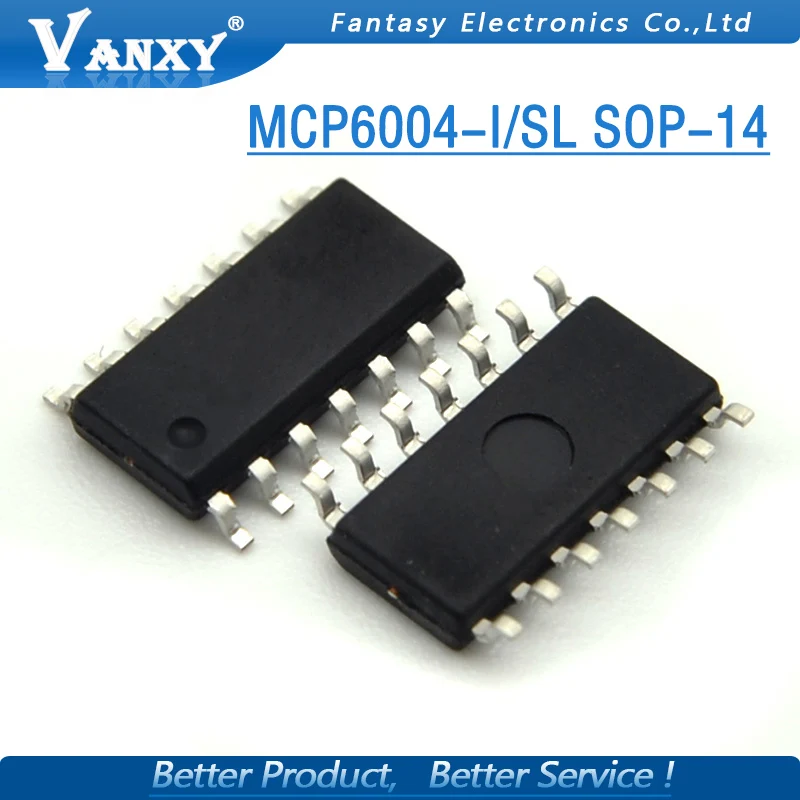 10 шт. MCP6004-I/SL лапками углублением SOP-14 MCP6004-I SOP MCP6004 SMD