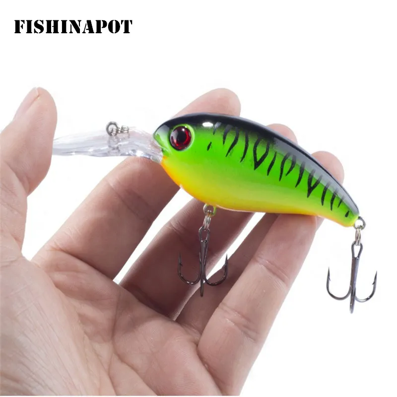  FISHINAPOT 1PCS Crankbait 10cm 14g Fishing Lures Wobblers Pesca Swim Carp Artificial Crank Lure Pik