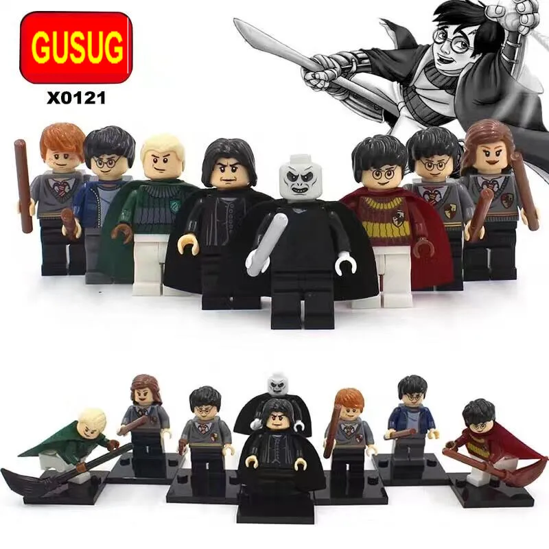 

GUSUG 8PCS X0121 Harry Potter Friends Hermione Jean Granger Ron Weasley Lord Voldemort Building Blocks Baby Toys