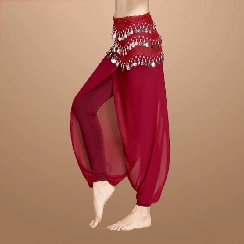 

Брюки для танца живота, из сетчатой ткани, танцевальные, восточные, DN1589