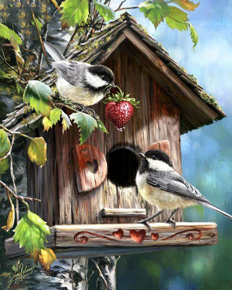 Full Square Drill 5D DIY Diamond Painting Bird Nest Diamond Embroidery Animals Cross Stitch Rhinestone Mosaic Sale Home Decor   