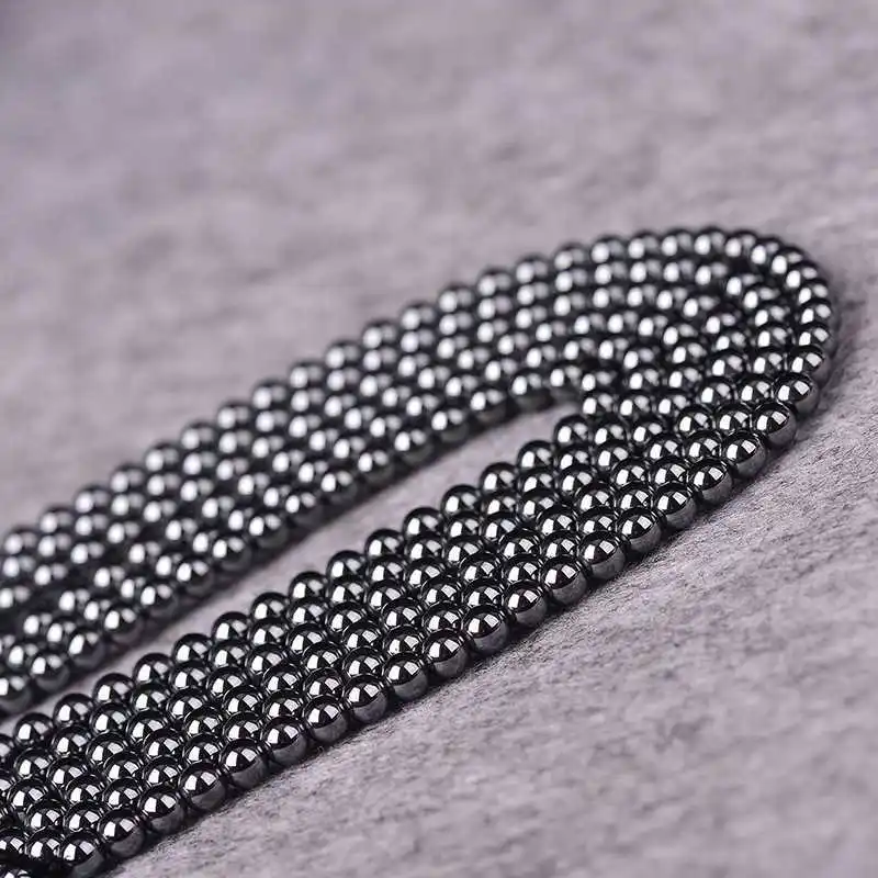 

Cheap Wholesale Black Stone Bracelets 100/50/20/10pcs/Lot Hematite 4/6/8/10mm Jewelry Simple Necklace Accessories