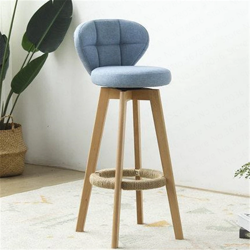 Европейский твердый деревянный барный стул ретро цвет пеньковая веревка вращающийся барный стул передний стул высокого стула табуре де бар