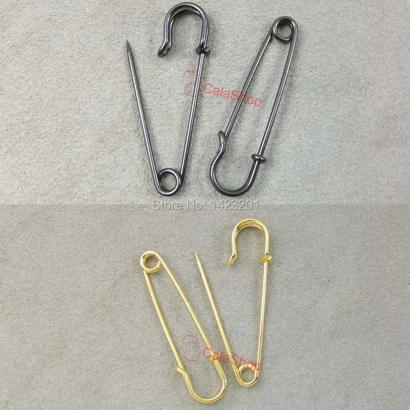20 pcs / Lot 2 1/2" 65MM LARGE OVERSIZED METAL RUST SAFETY PINS 2 color