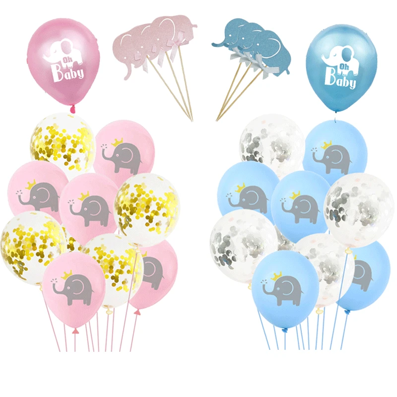 

10pcs Cute Elephant Latex Balloons 12inch Helium Balloon For Birthday Baby Shower Decor Supplies Jungle Party Favor Cake Topper