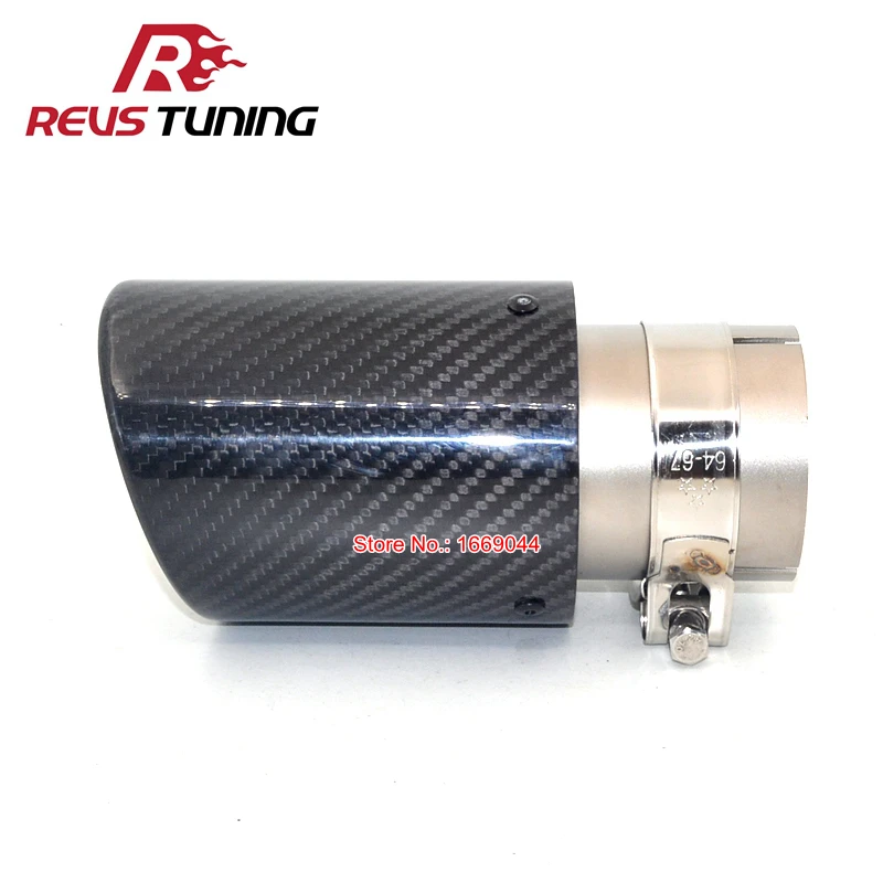 

Universal ID: 51mm 54mm 57mm 60mm 63mm Glossy Akrapovic Style Carbon Exhaust Tube Tip Tail Muffler Exhaust End Pipe Tip