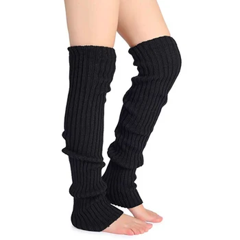 

1 Pair Women Girl Over Knee High Socks Spring Autumn Winter Warm Knit Soft Thigh High Long Socks solid color loose socks DOD886