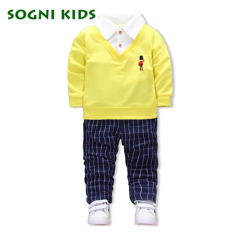 

2017 Boys Clothes Set For Autumn Casual Outfit Tracksuits Children Toddler Girls Clothing England Soldiers Cotton T Shirt Jeans