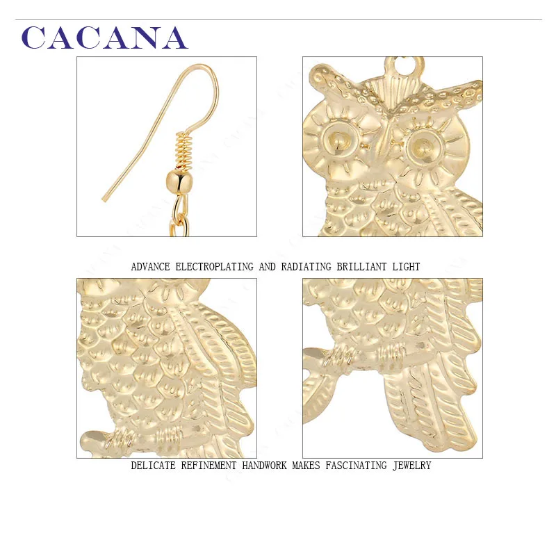 CACANA Dangle Long Earrings Owls With Branch For Women Bijouterie Hot Sale No.A67 A68