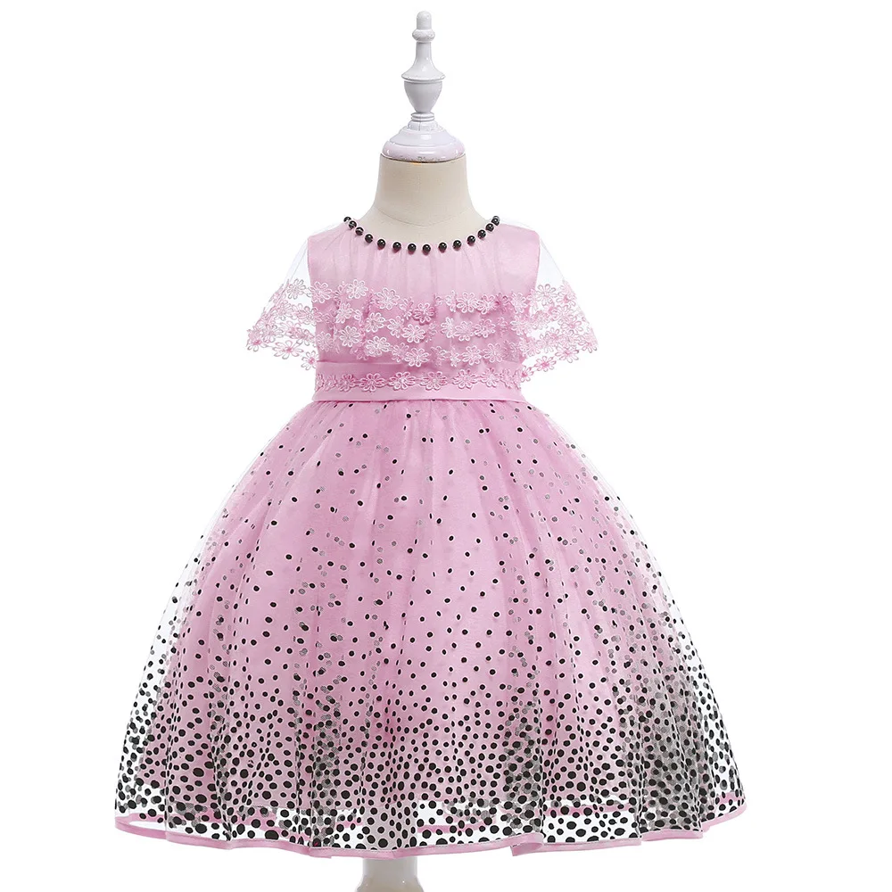 

MQATZ Girl Polka Dot Print Ceremonies Dress Baby Girl Children's Clothing Tutu Kid Dresses for Girls Wedding Party