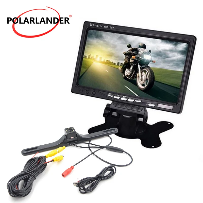 

HD 7 Inch LCD Display Car Monitor DVD VCR Parking System Night Vision With LED Lights TFT Color Screen Backup Reverse Camera