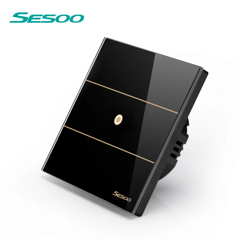 

SESOO Remote Control Switch 1 Gang 1 Way, SY5-01 Black, RF433 Touch Wall Switch,Touch Light Switch