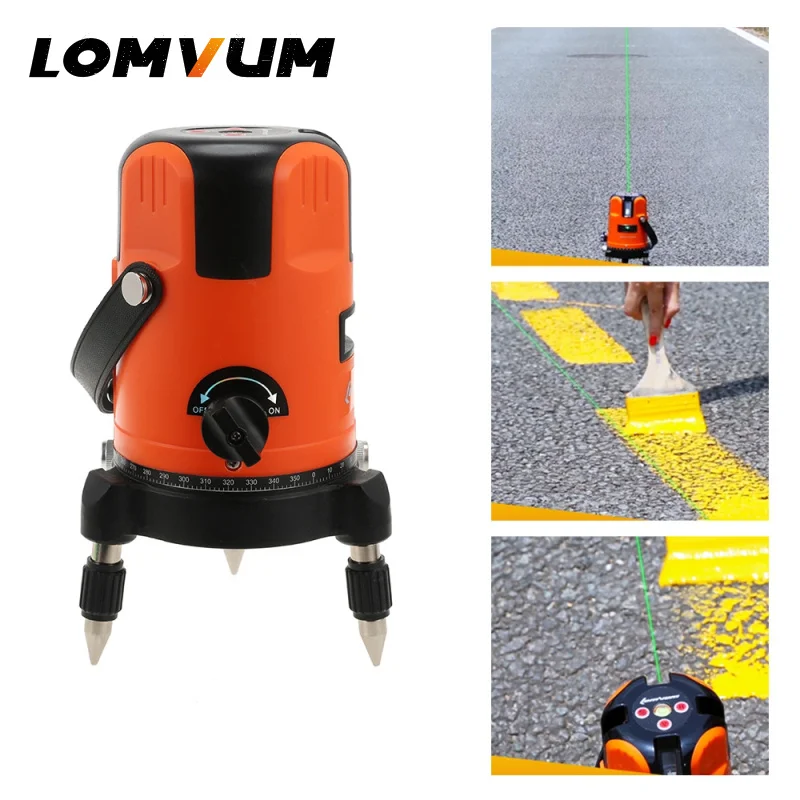 

LOMVUM 360 Degree Laser Level Meter 2 point 635nm Cross Line Portable mini Cross 360 Degree Rotary Modular Instrument
