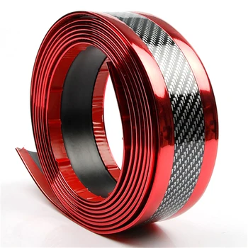

2.5M Dual Colors Car Door Sill Scuff Plate Carbon Fiber Color Stickers Protect Front Rear bumper Corners Fender Protector