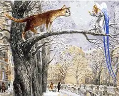 MaHuaf-W045 Cats and angels painting by numbers art canvas painting with acrylic paints for home decor 