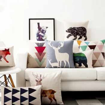 

Drop Ship Nordic Geometric Pillow Cover Cushion Cover Deer Throw Pillow Home Decor Pillowcase Decorative Pillowsham