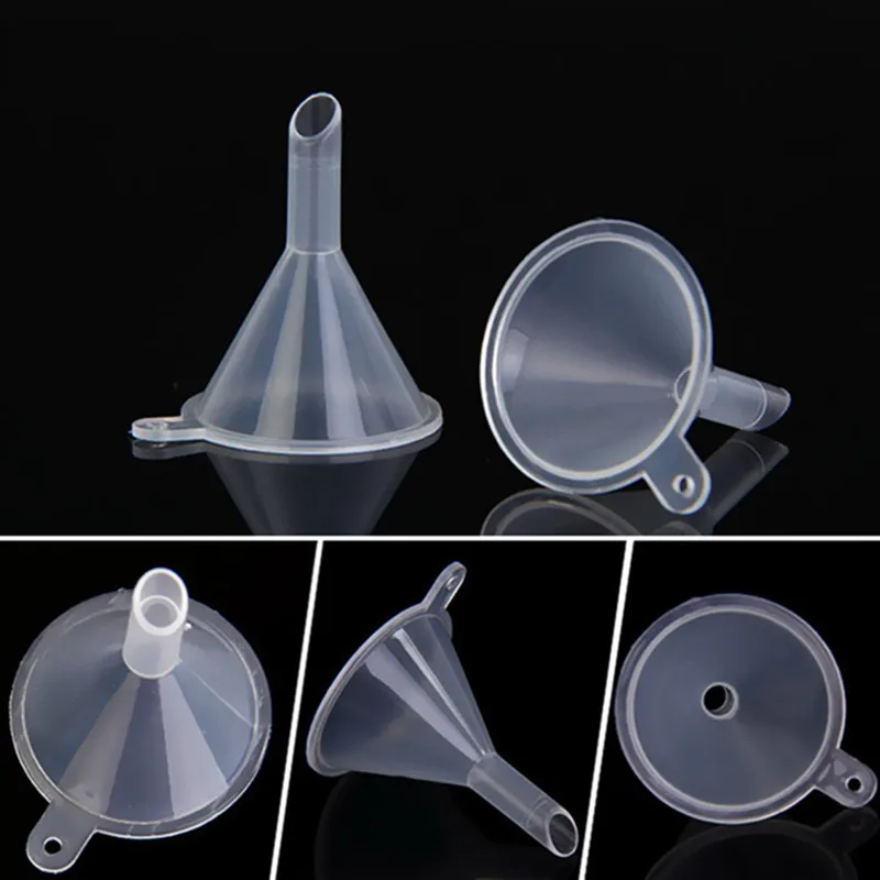 12pcs Mini Plastic Funnels Packaging Travel Tools for Empty Bottle Filling Perfumes Essential Oils Aromatherapy