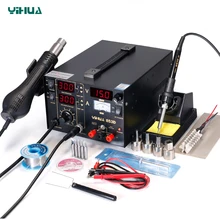YIHUA 853D Soldering Iron Station With Hot Air Gun Rework Station DC Power Supply 3 In 1 Soldering Tool цена YIHUA 853D Soldering Iron Station With Hot Air Gun Rework Station DC Power Supply 3 In 1 Soldering Tool цены онлайн
